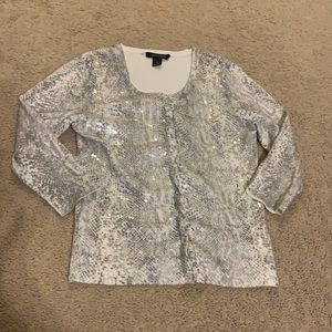 White House Black Market Sweater Sequin sz small